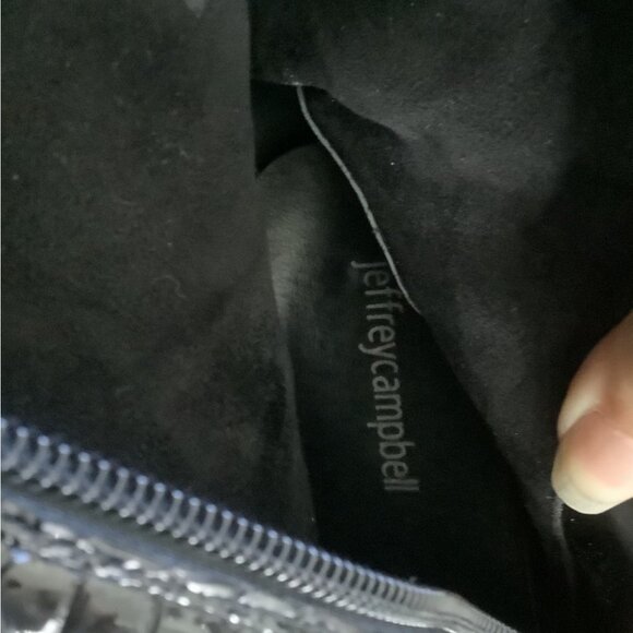 JEFFREY CAMPBELL 8.5 Maximal LC Platform Bootie Square Toe Patchwork Exotic Boot - Picture 12 of 12